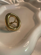 Bague Dorée Avec Gros Anneau Irrégulier 3cm longueur externe