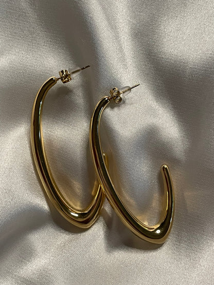 Boucles d'Oreilles Créoles Dorées Courbées