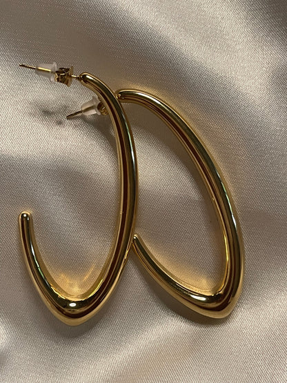 Boucles d'Oreilles Créoles Dorées Courbées