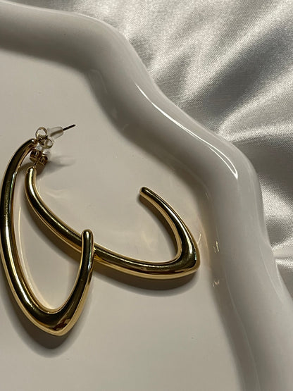 Boucles d'Oreilles Créoles Dorées Courbées