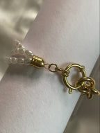 Bracelet Doré Double Chaînes de Perles Avec Multi Large Maillons