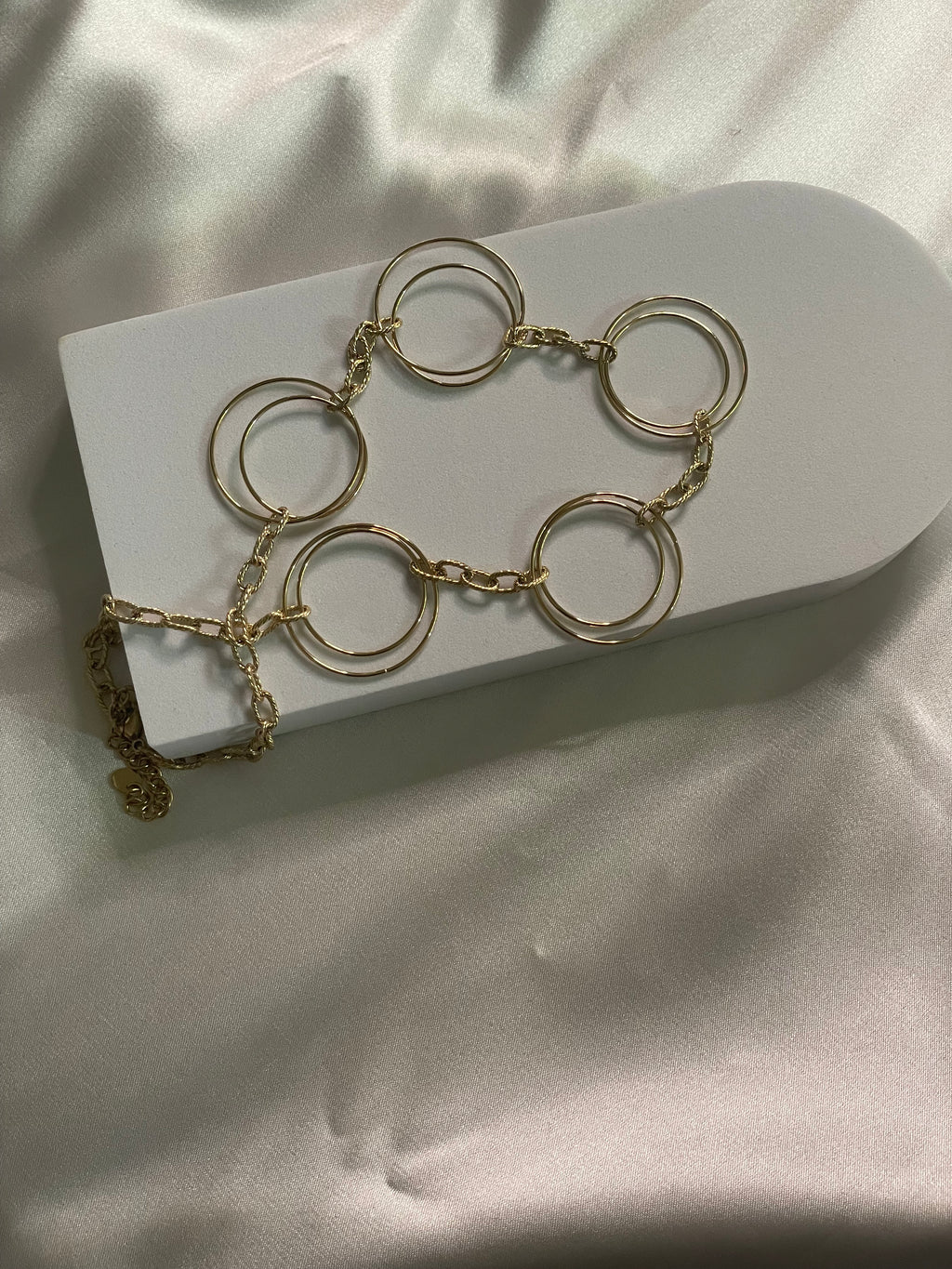 Collier Doré Multi Double Anneaux