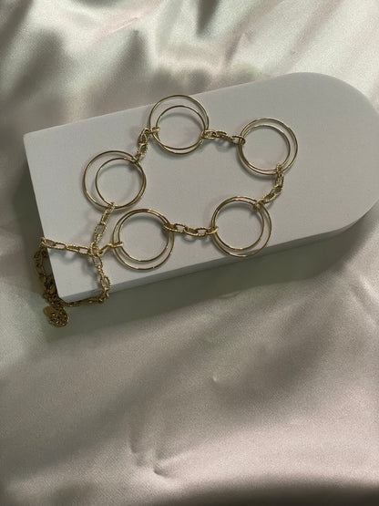 Collier Doré Multi Double Anneaux