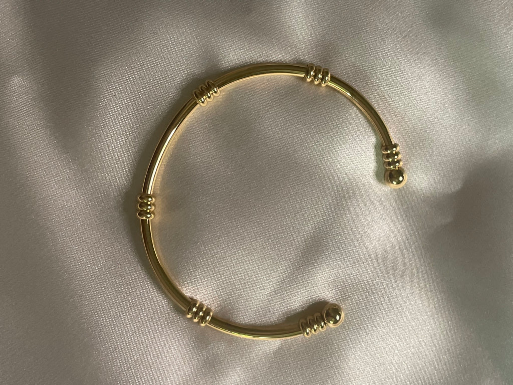 Bracelet Doré Jonc Ouvert Avec Multi Roues
