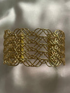 
Bracelet Doré Manchette Ouverte Tressée Ondulée