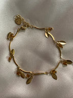 Bracelet Doré Pendentifs Feuilles
